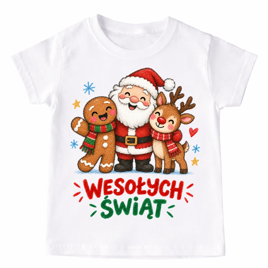 Koszulka dla dziecka na Mikołajki WESOŁYCH ŚWIĄT - wesołych709