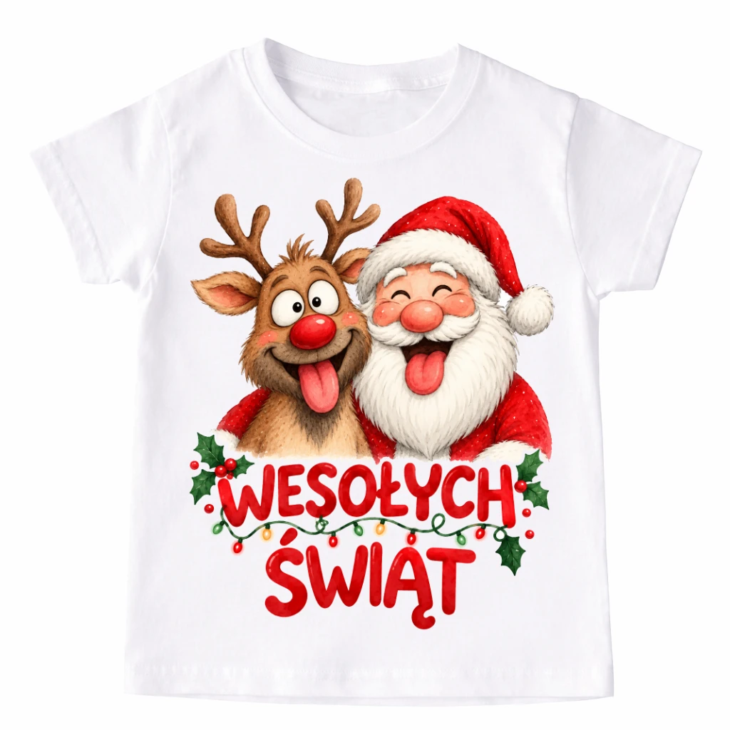 Koszulka dla dziecka na Mikołajki WESOŁYCH ŚWIĄT - wesołych720