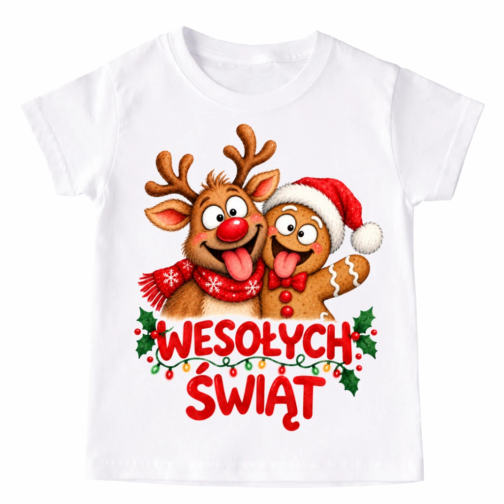 Koszulka dla dziecka na Mikołajki WESOŁYCH ŚWIĄT - wesołych722