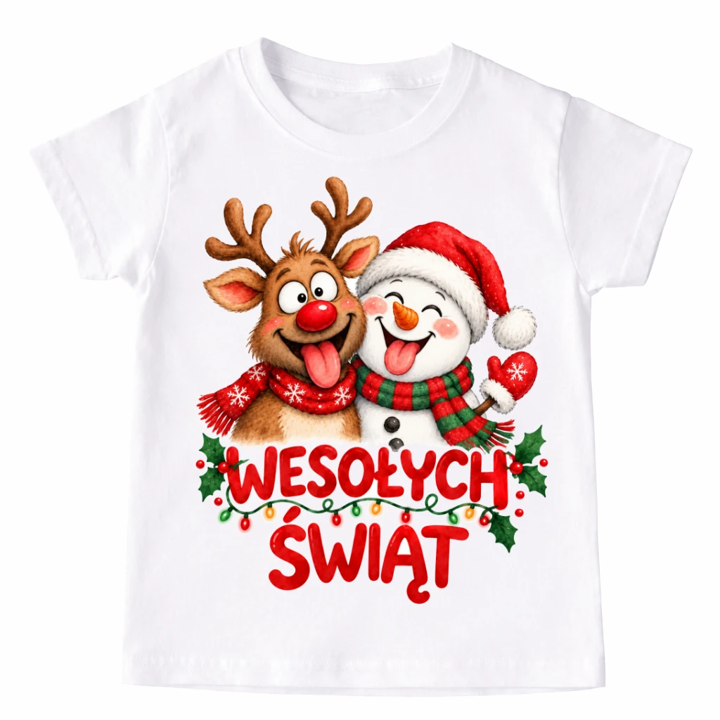 Koszulka dla dziecka na Mikołajki WESOŁYCH ŚWIĄT - wesołych721