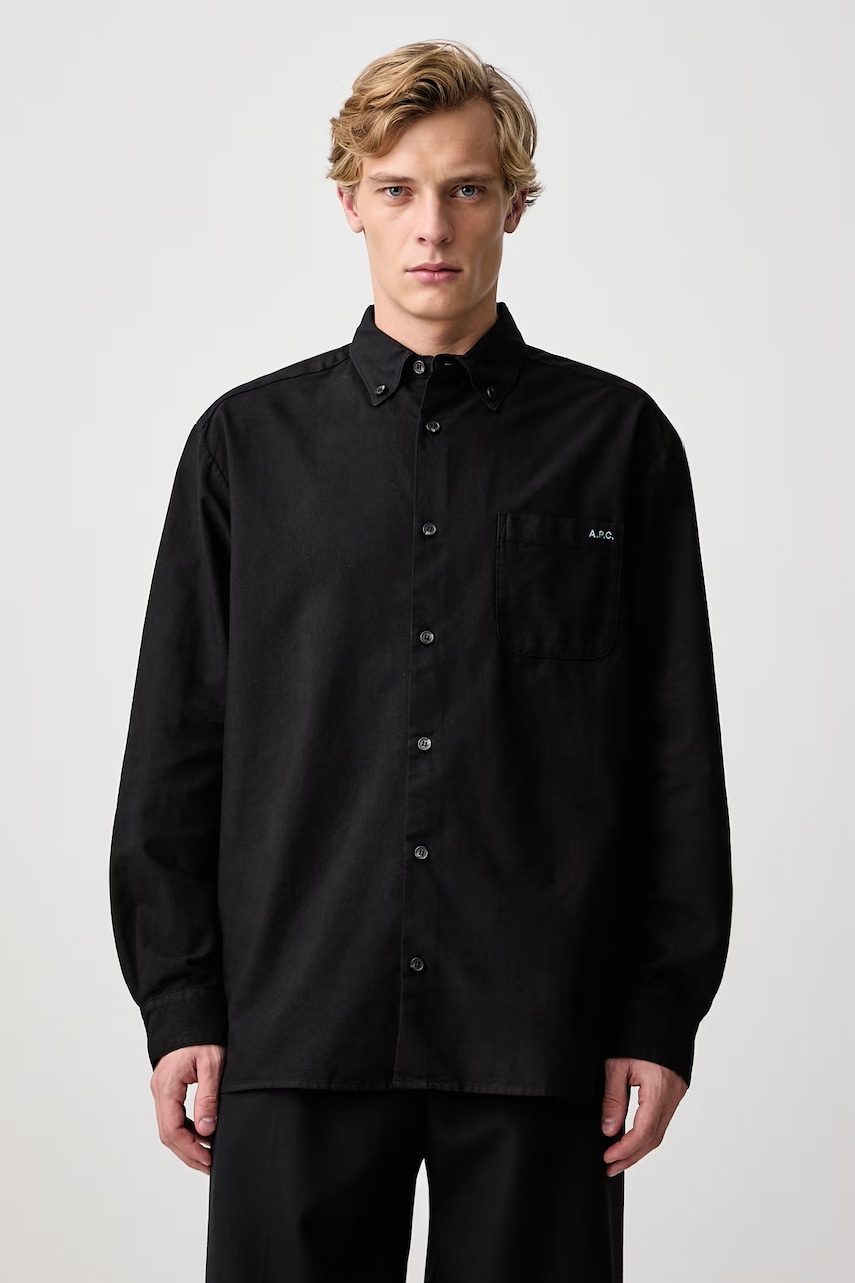 A.P.C. Mateo Logo koszula bawełniana męska
