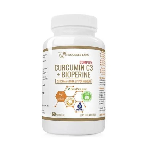 Progress Labs Curcumin C3 + Bioperine Complex, 60 kaps.