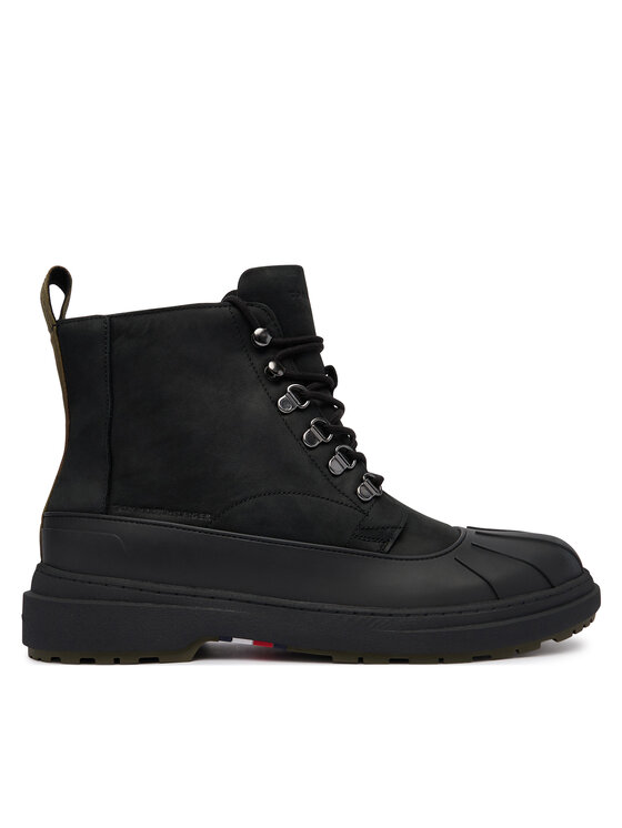 Tommy Hilfiger Trzewiki Outdoor Rubber Lth Boot Wpm FM0FM05957 Czarny