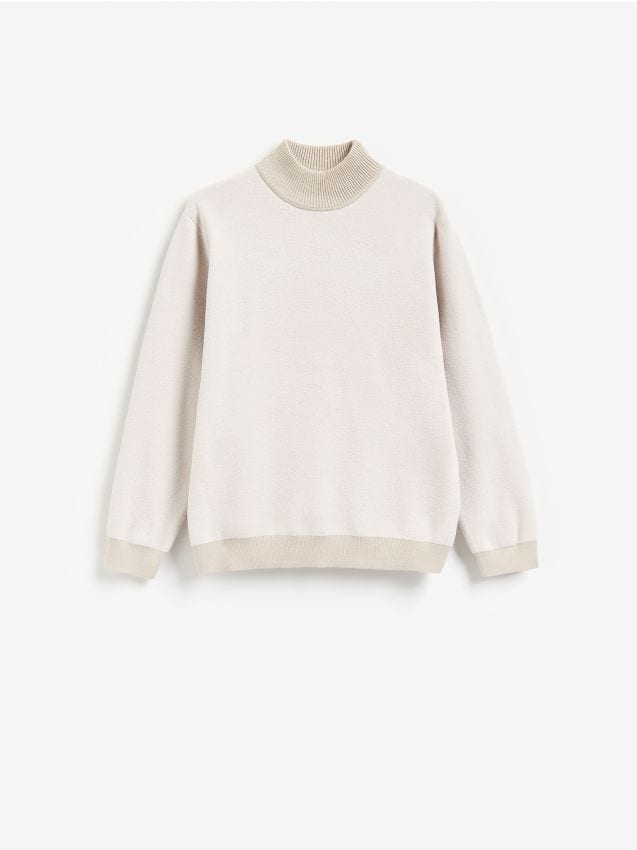 Reserved - Sweter z golfem - jasnoszary