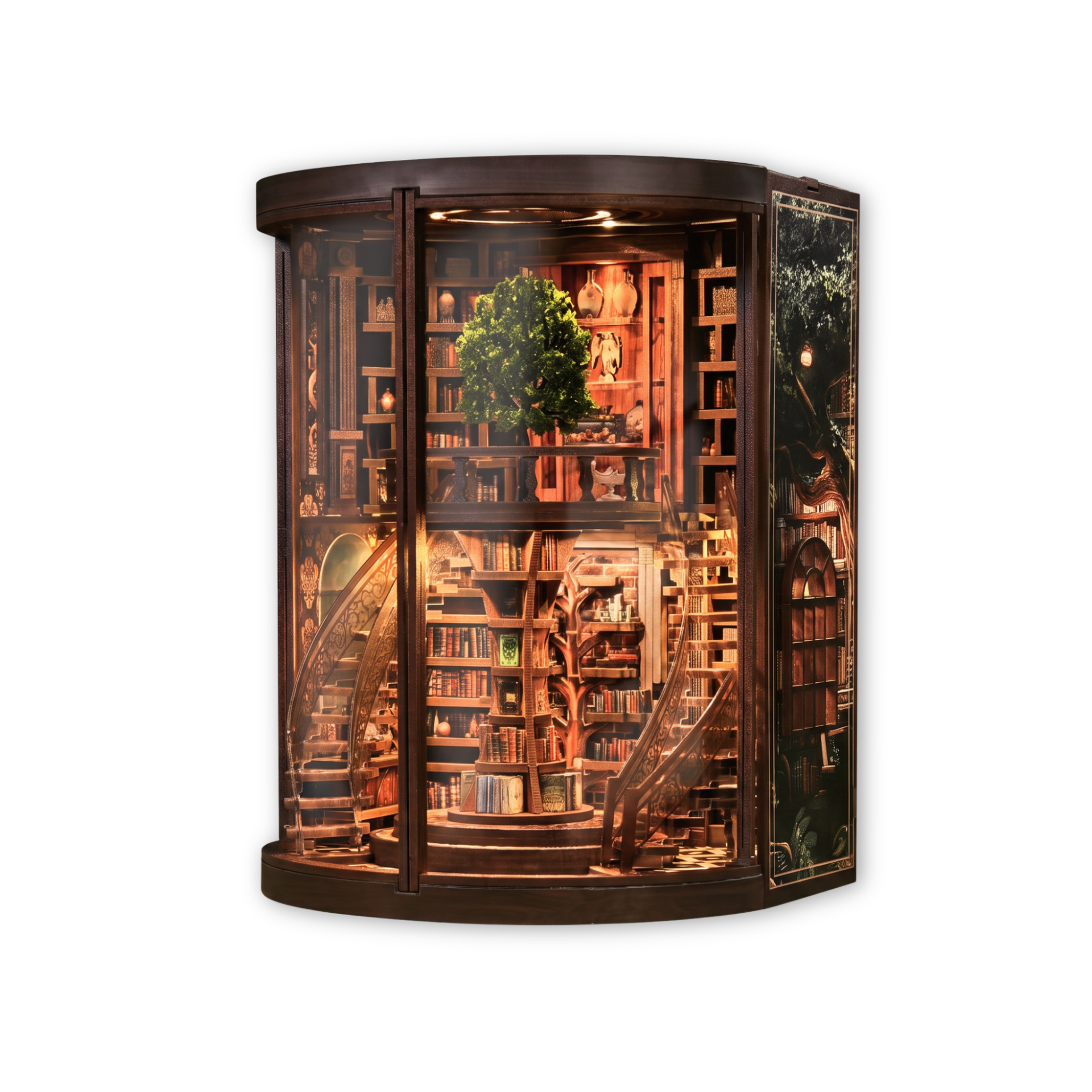 Zestaw DIY Book Nook dla dorosłych Biblioteka Marzeń Domek miniaturowy z LED 356 elementów Diorama na regał 21 x 16,5 x 13,5 cm Lubiwood