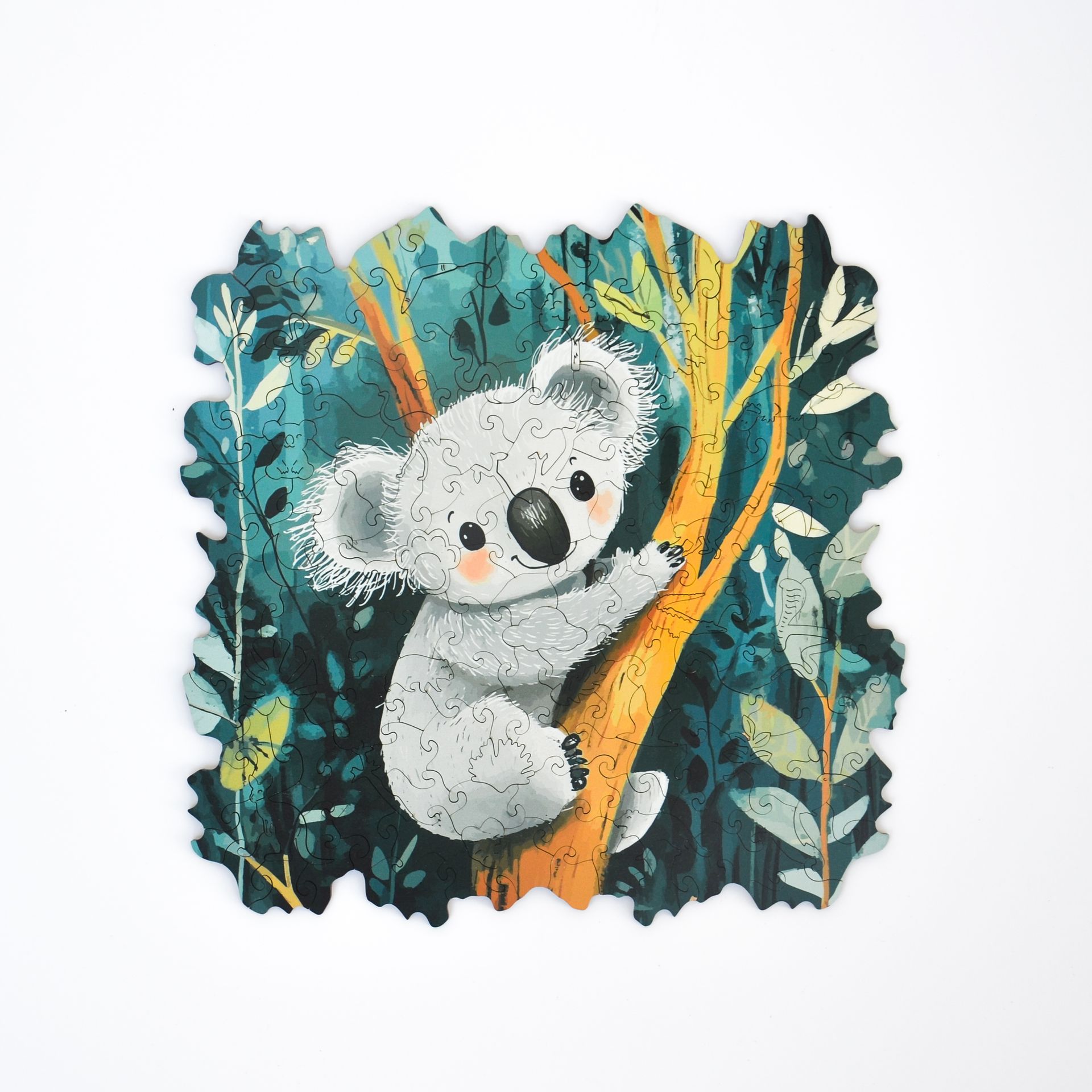 Drewniane puzzle dla dorosłych Wspinająca Się Koala 164 elementów Elementy w kształcie zwierząt Drewno cięte laserowo Średnie 29 x 21 cm