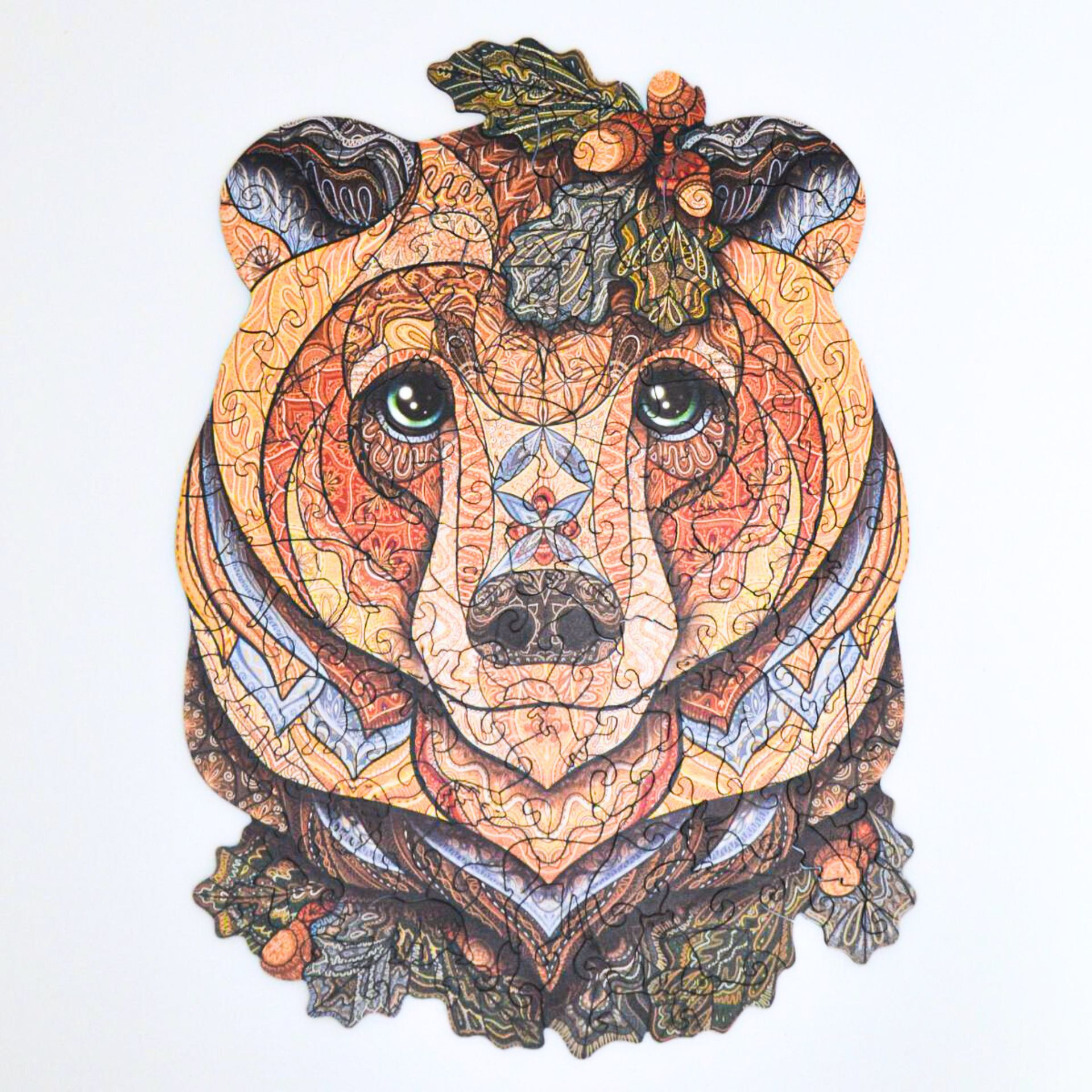 Drewniane puzzle dla dorosłych Leśny Niedźwiedź 150 elementów Średnie Elementy w kształcie zwierząt Drewno cięte laserowo 29 x 21 cm