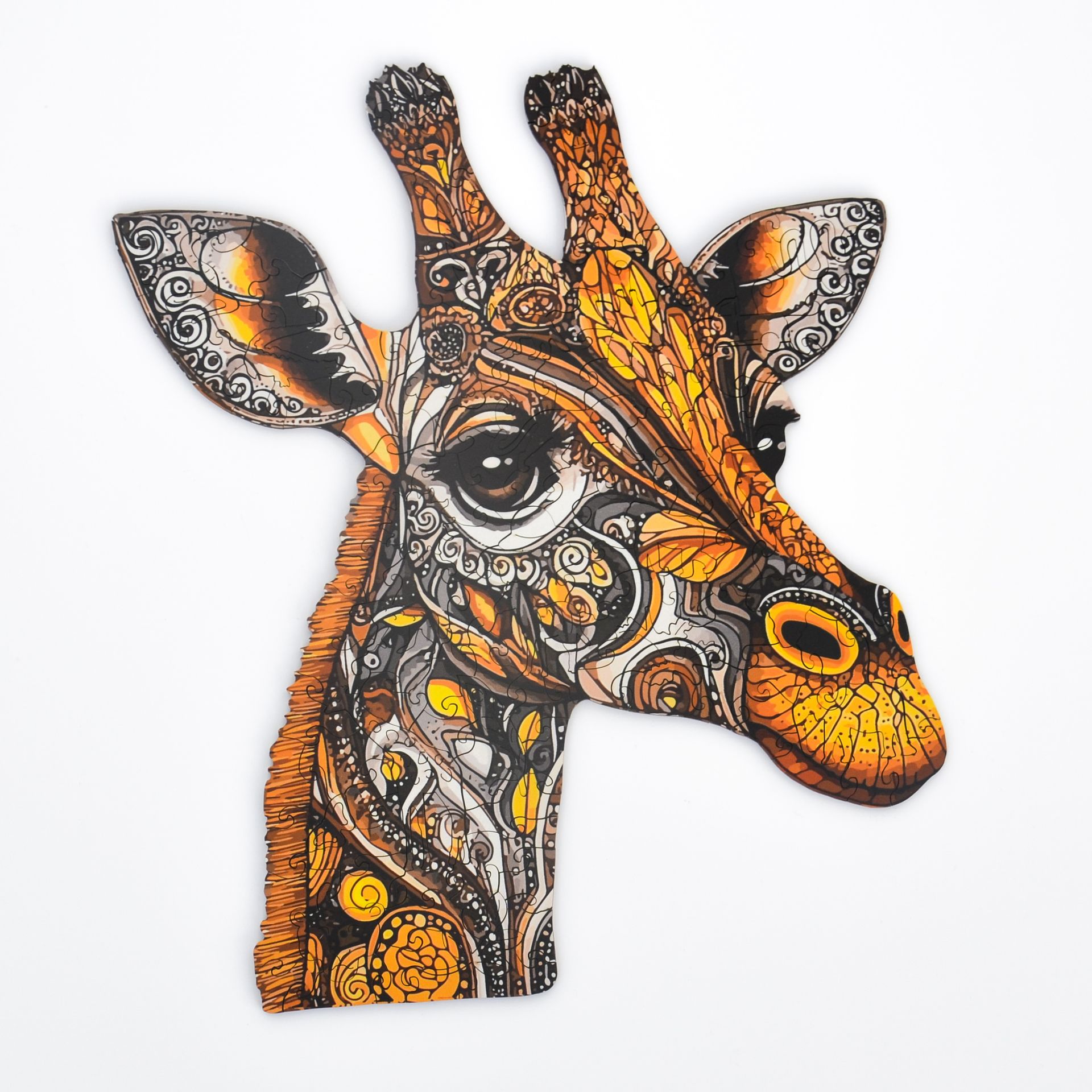 Drewniane puzzle dla dorosłych Smukła Żyrafa 143 elementów Średnie Elementy w kształcie zwierząt Drewno cięte laserowo 29 x 21 cm