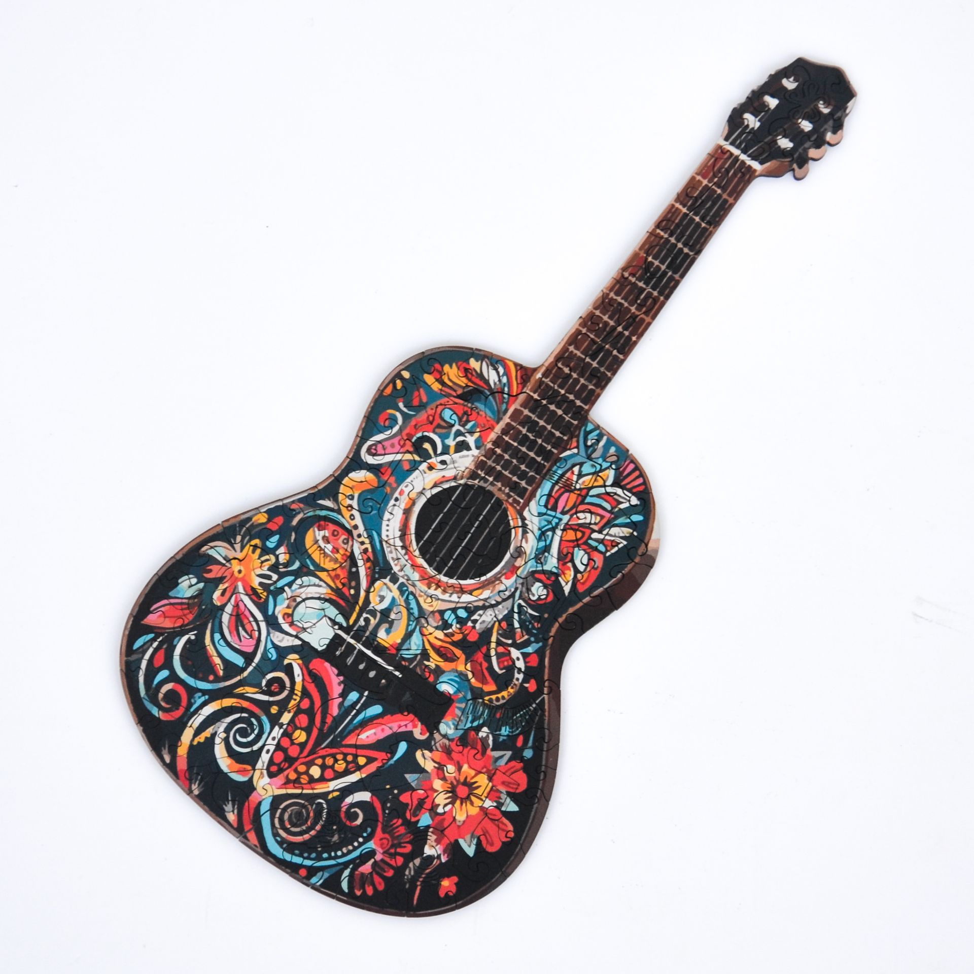 Drewniane puzzle dla dorosłych Odlotowa Gitara 152 elementów Średnie Elementy fantazyjne Drewno cięte laserowo 29 x 21 cm Lubiwood