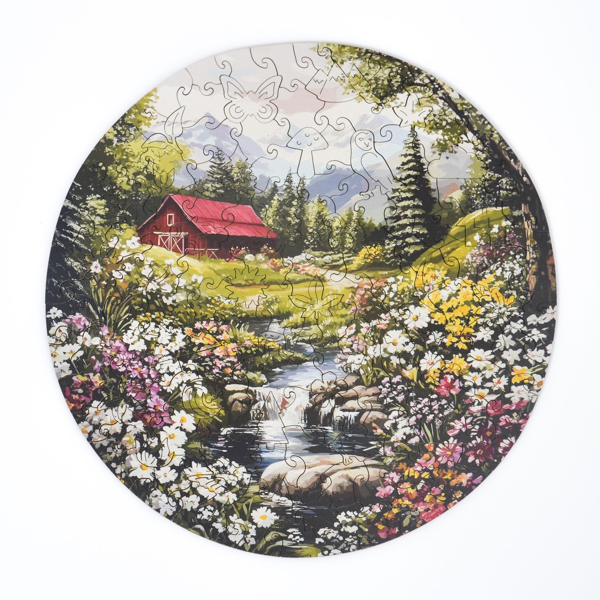 Drewniane puzzle dla dorosłych Ukryty Raj 147 elementów Średnie Elementy fantazyjne Drewno cięte laserowo 29 x 21 cm Lubiwood