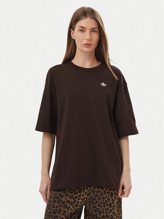 adidas T-Shirt Essentials Boyfriend LL0396 Brązowy ciemny Regular Fit