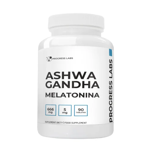 Progress Labs Ashwagandha 666 mg + Melatonina 5 mg, 90 tabl.