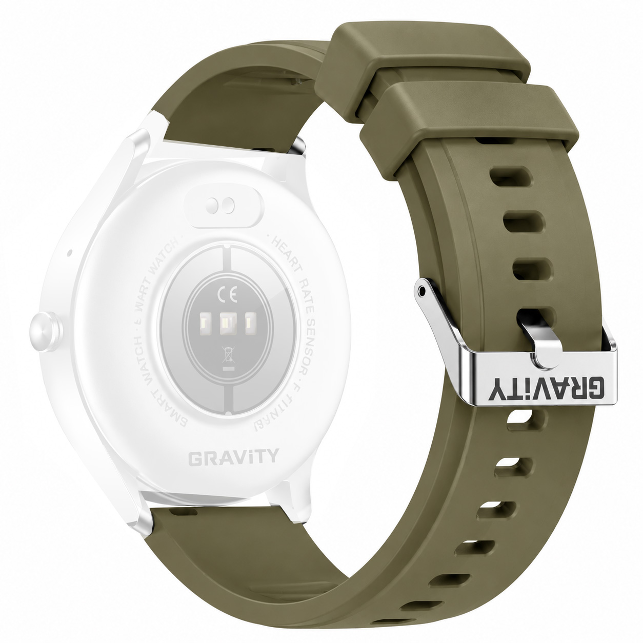 Pasek GRAVITY GT10 zielony-khaki - 22 mm