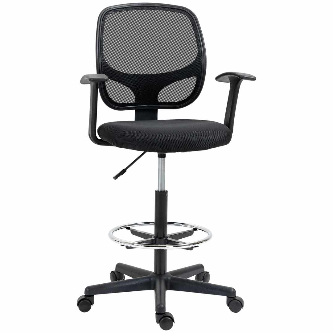 Fotel biurowy 60x49x132cm, kolor czarno-srebrny