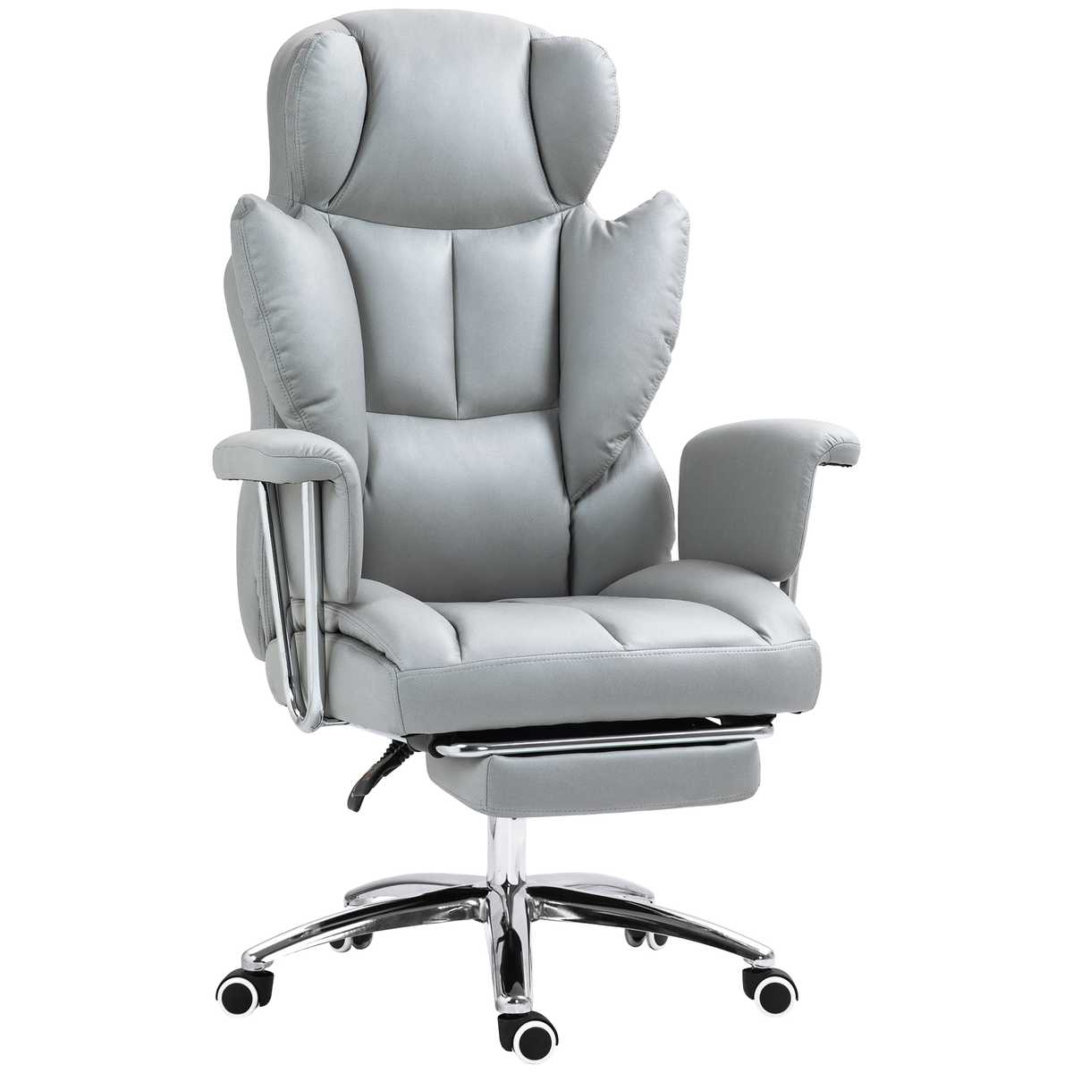 Homcom Krzesło biurowe 74x65x128cm, kolor szaro-srebrny 921-740V00LG