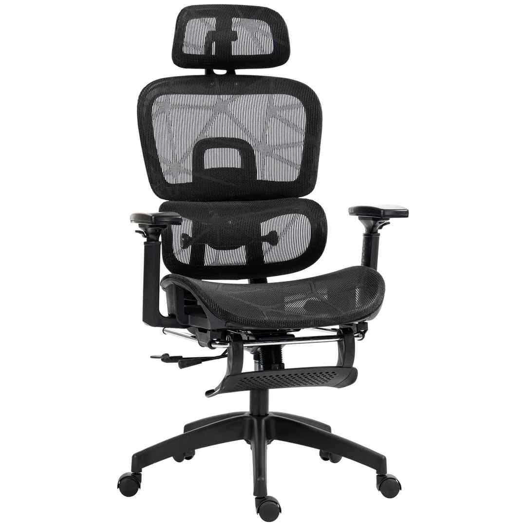 Homcom Krzesło biurowe 66x64x122cm, czarne 921-819V00BK