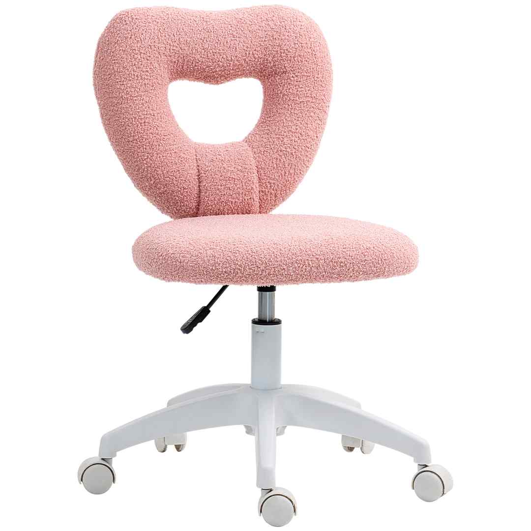 Homcom Krzesło biurowe 46x56x88cm, różowo-białe 921-835V00PK