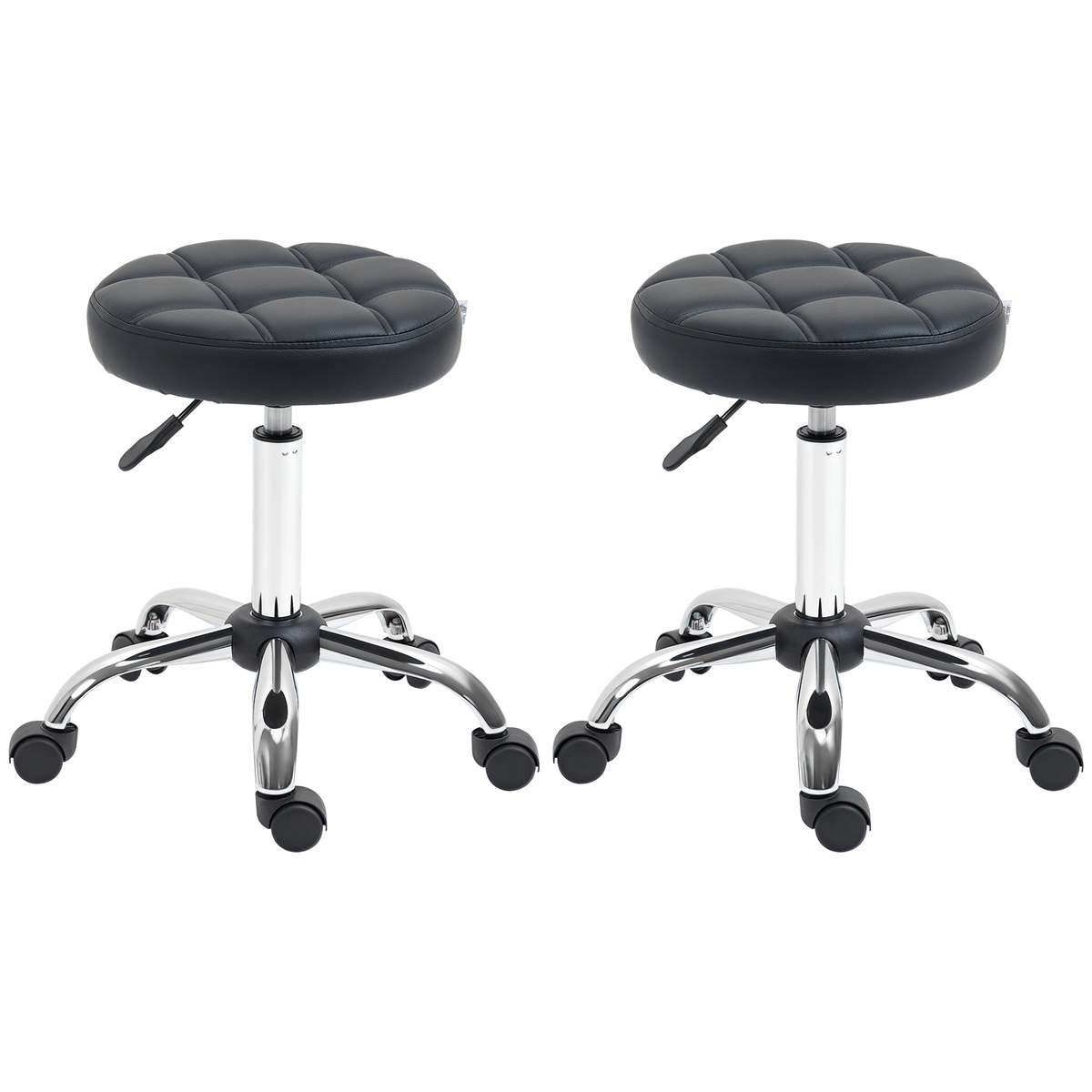 Homcom Zestaw 2 krzeseł biurowych 48,5x63cm, czarno-srebrny 503-017BK
