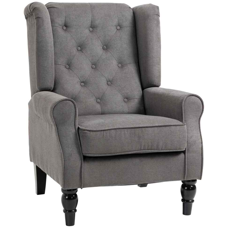 Fotel Homcom 74x86x102cm, ciemnoszary/czarny