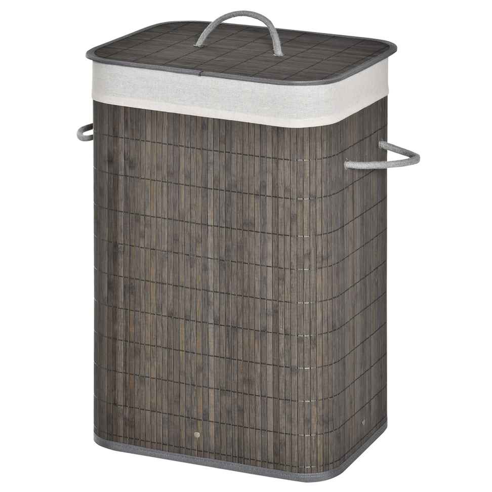 Kosz na pranie 43L Homcom 43x32x61cm., ciemnoszary/biały