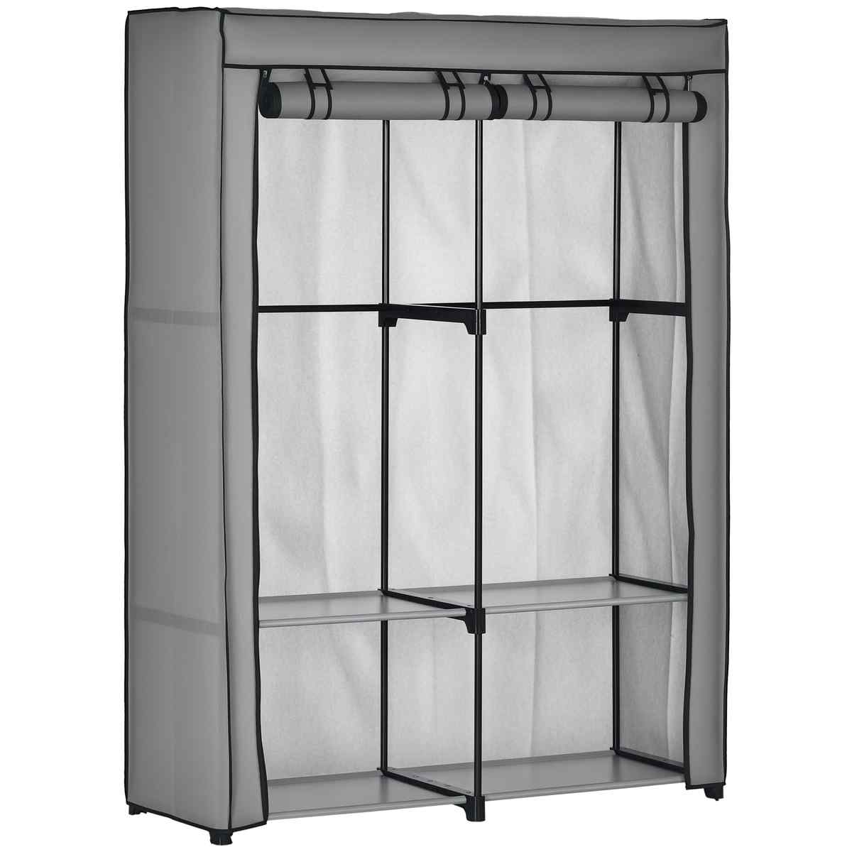 Szafa materiałowa Homcom 118x49x170cm., szaro-czarna