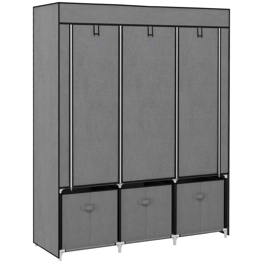 Szafa materiałowa Homcom 125x43x162,5cm., ciemnoszary/czarny