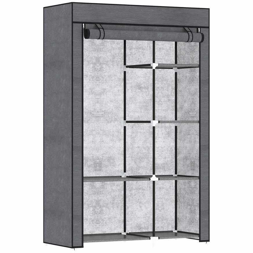 Szafa materiałowa Homcom 103x43x162,5cm., ciemnoszary/czarny