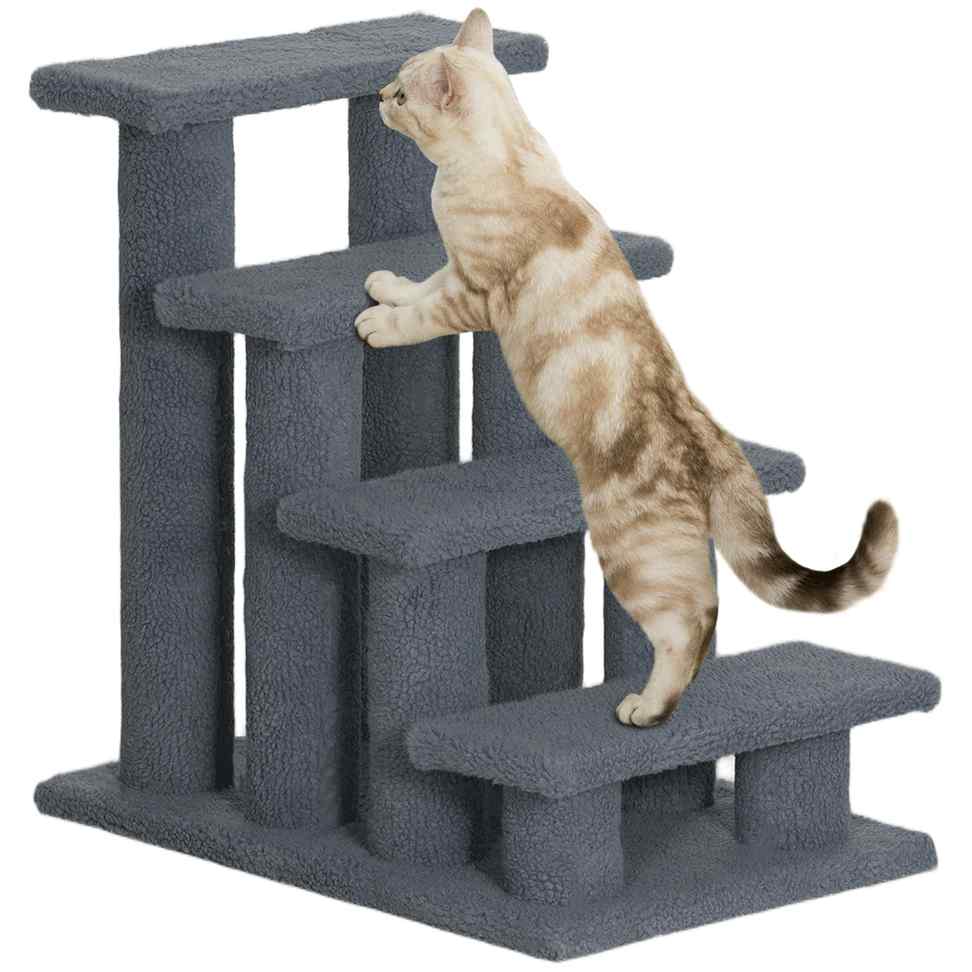 Schody dla kota PawHut 63,5x43x60cm., szare