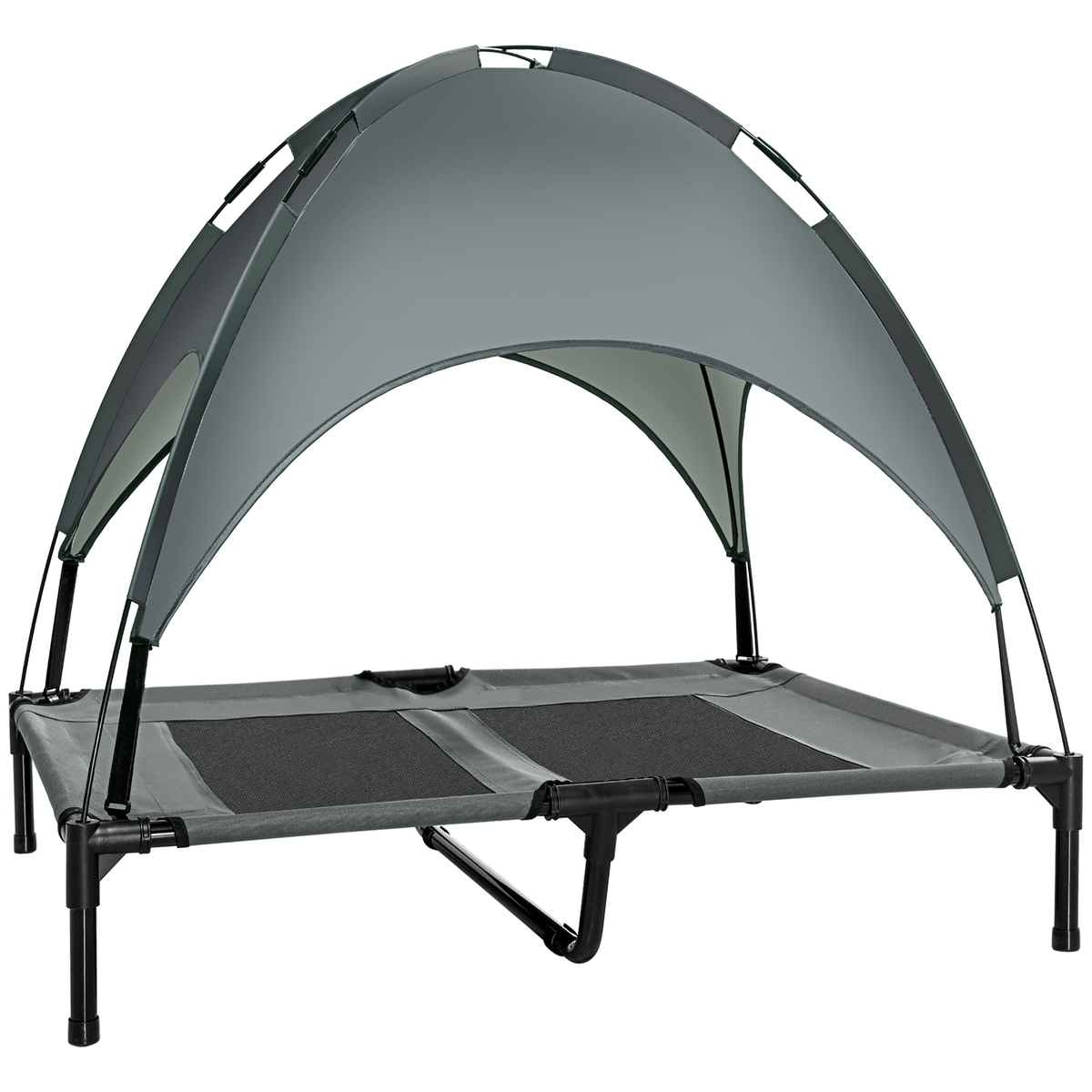 Legowisko dla psa PawHut 92x76x90cm, szaro-czarne