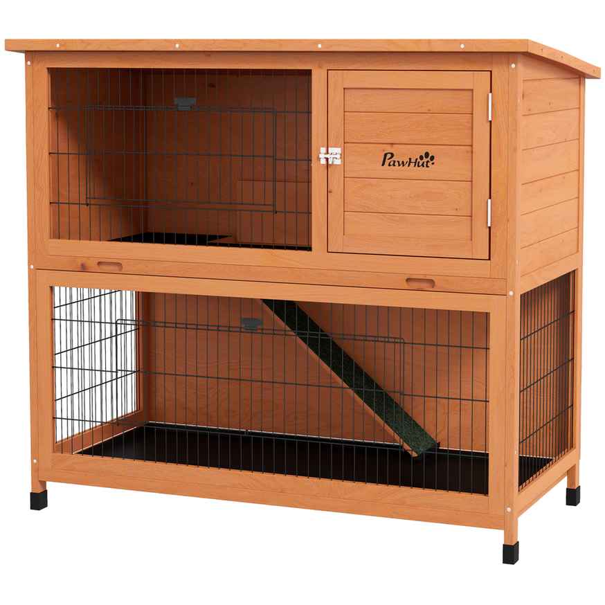 Klatka dla małych zwierząt PawHut 123x63x112cm, brązowo-czarna