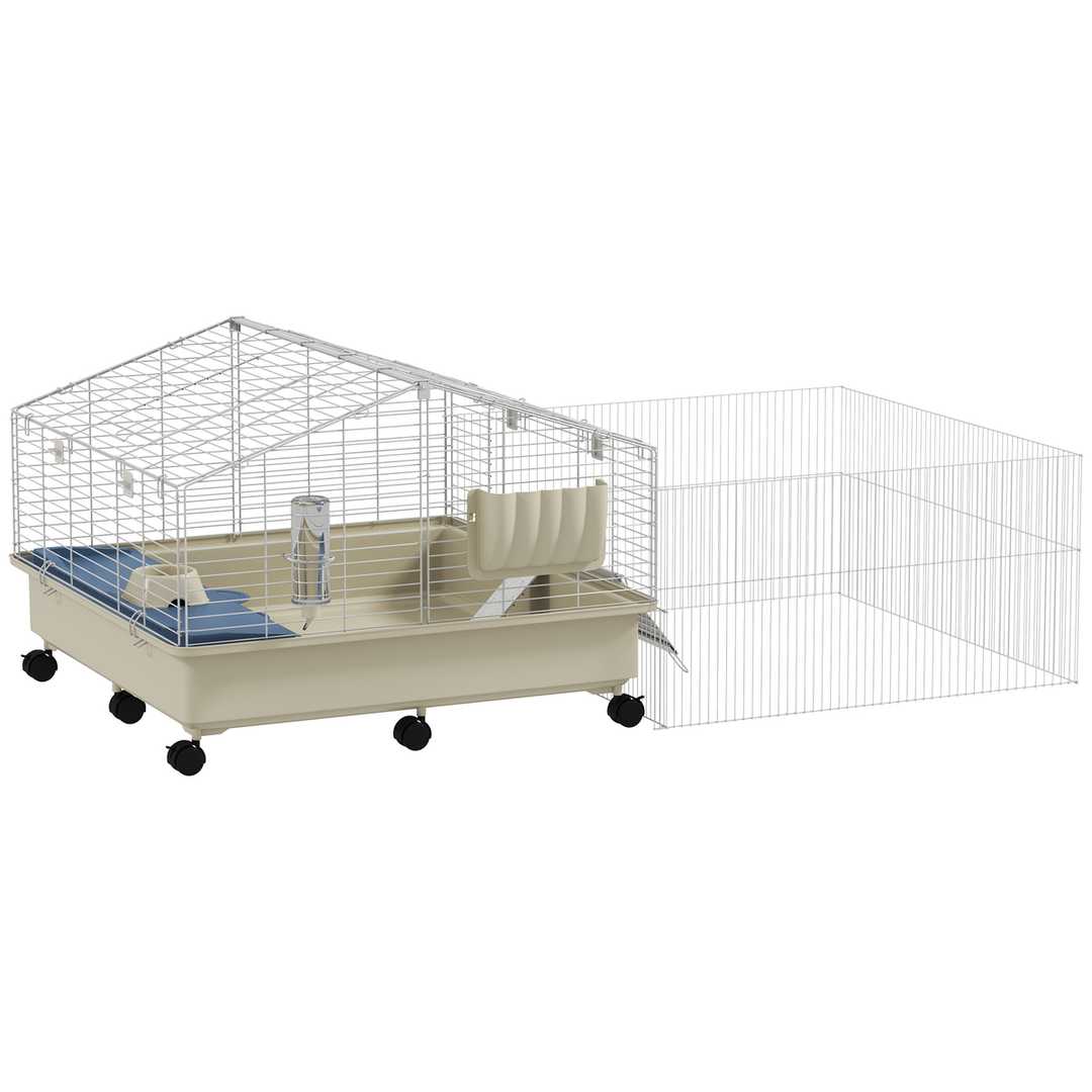 Klatka dla gryzoni PawHut 173x88x63,5cm, biało-beżowa