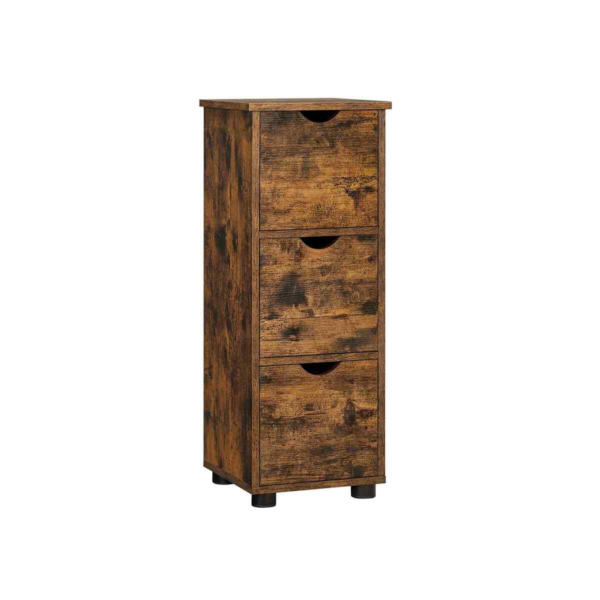 Wiklina brązowa vintage 30 x 30 x 80 cm z szufladami