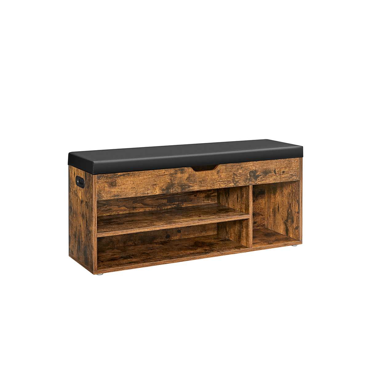 Ławka na buty z półkami 30x100x44cm, brązowo-czarna