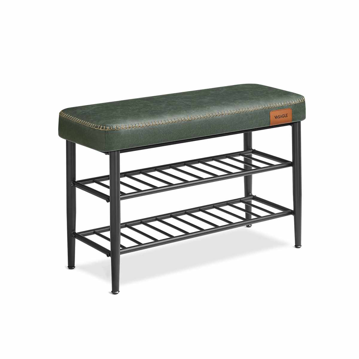 Ławka na buty z półkami 30x80x50cm, czarna