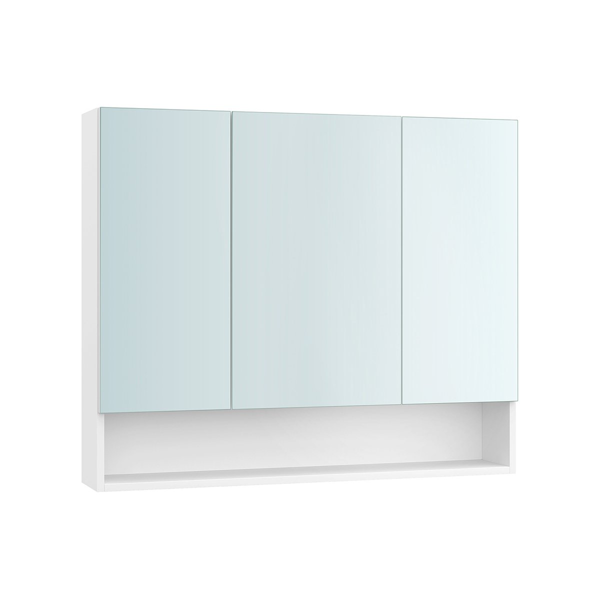 Szafka łazienkowa wisząca z lustrem 16,5x90x75cm, biała