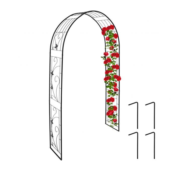 Łuk roślinny 216x125x36cm, czarny
