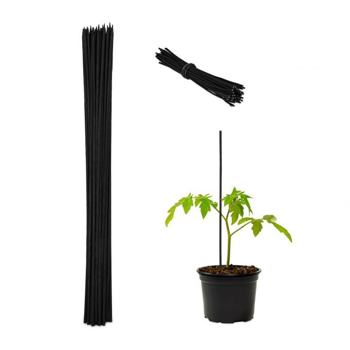 Zestaw 50 kratek ogrodowych 60cm, kolor czarny