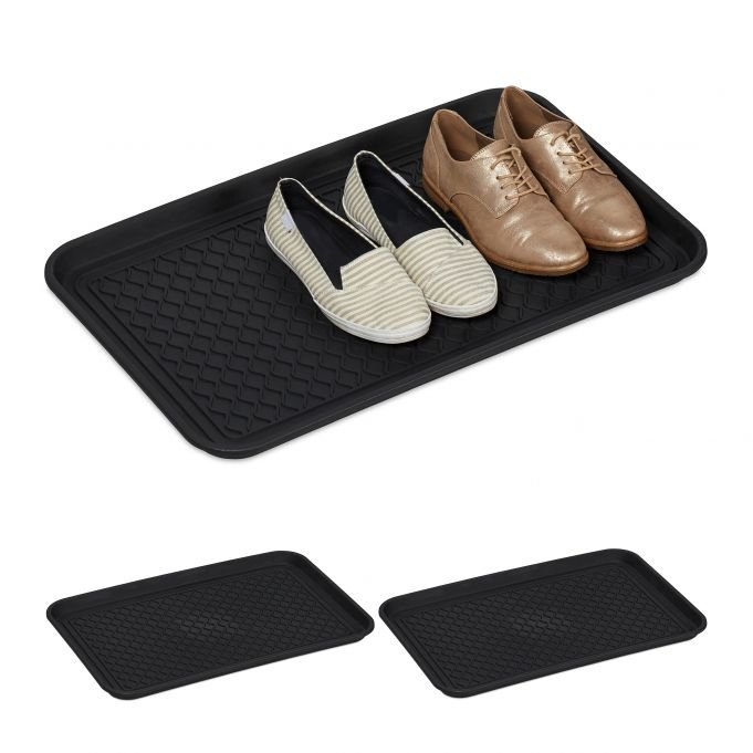 Zestaw 3 tacek na buty 35x27 cm, czarne