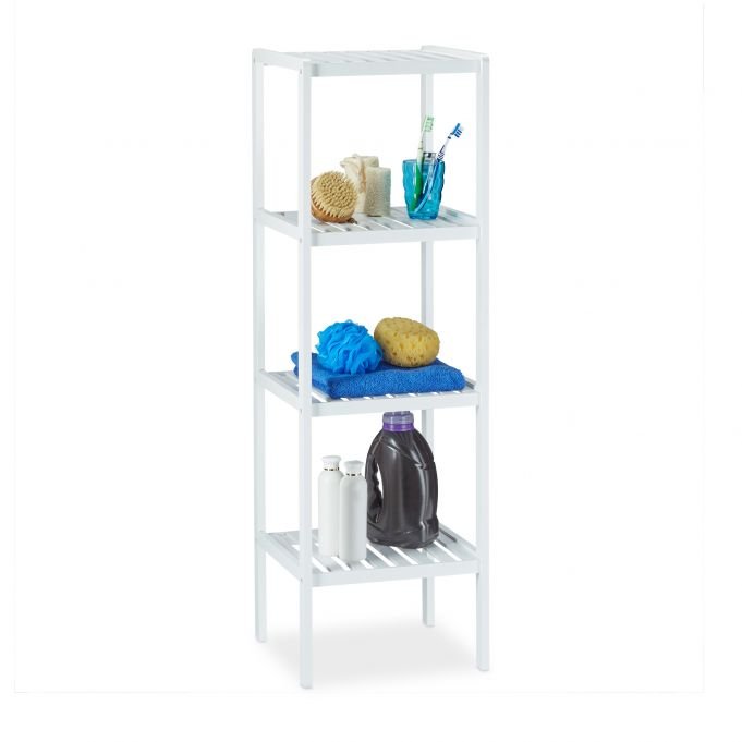 Półka łazienkowa z 4 półkami 110x34,5x33cm, biała