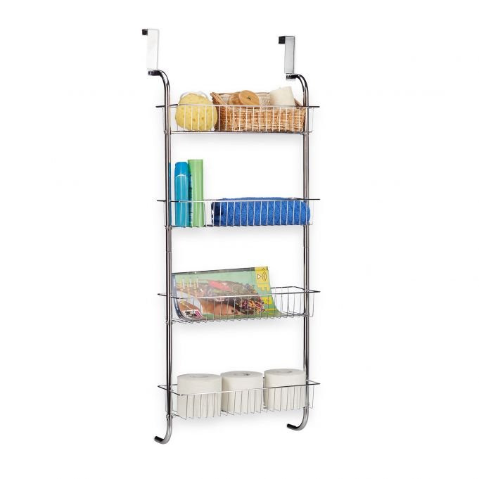 Półka łazienkowa wisząca z 4 półkami 112x45x23cm, kolor srebrny