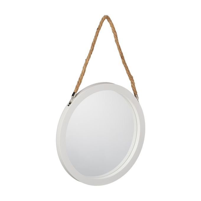 Lustro wiszące 58x35x2cm, jasnobrązowe/białe