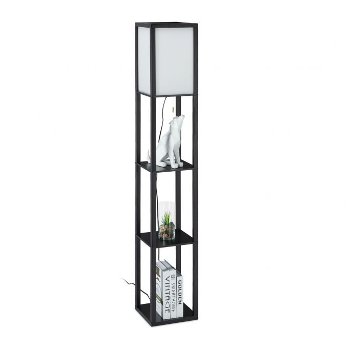 Lampa podłogowa 161x26x26cm, czarno-biała