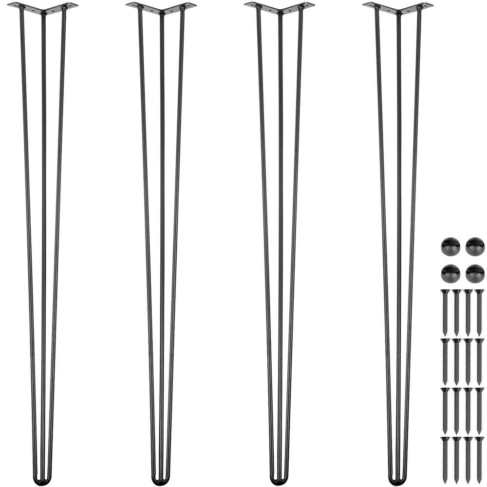 Zestaw nóg do ławki, czarny, 101,6 cm, stal węglowa, do ławki i stołu