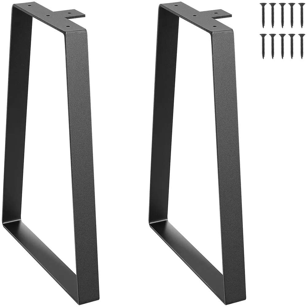 Nogi do stołu ze stali trapezowej, czarne, 406,4 mm, zestaw 2 szt.