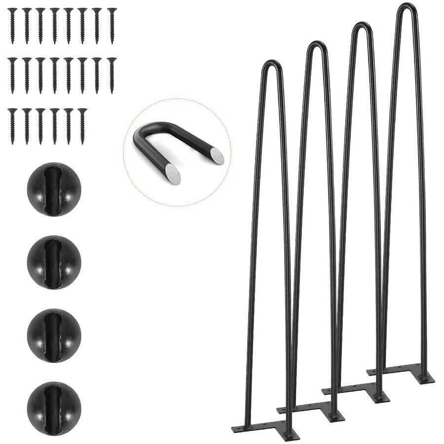 Metalowe nogi meblowe 711 mm z gumowymi ochraniaczami, 4 szt., nośność 226,8 kg