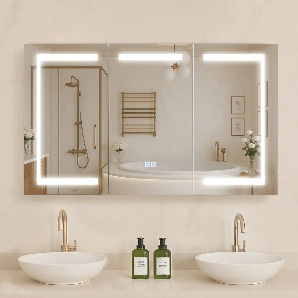 Podświetlana szafka łazienkowa z lustrem, 100x60 cm, LED, USB