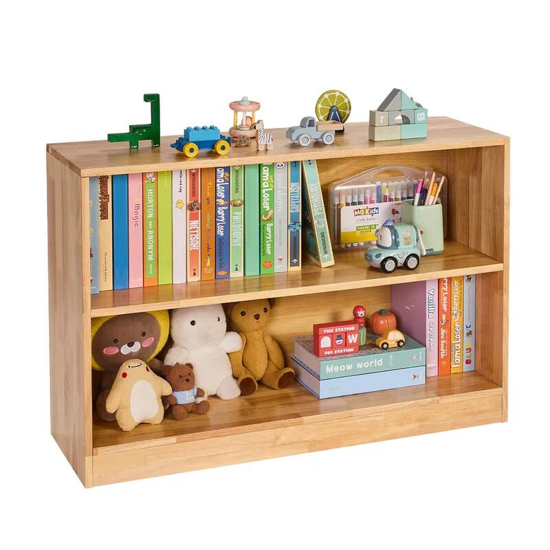 Regał Montessori 2-poziomowy, 87 cm, brązowy, dziecięcy