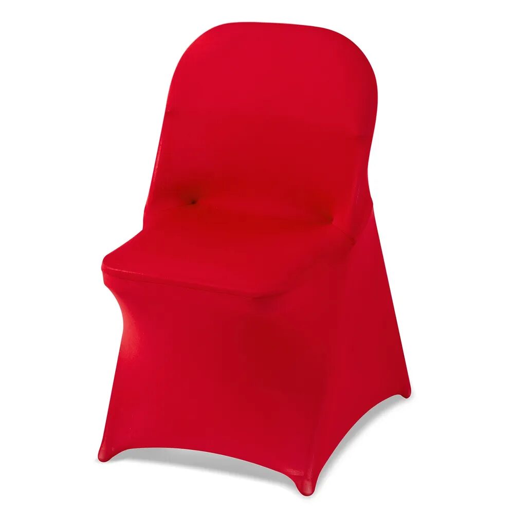 Czerwone, ciemne pokrowce na krzesła (50 szt.), poliester i spandex, do wymiarów 17,7x18x30,3 cala.