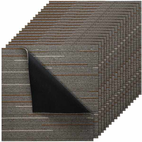 Płytki dywanowe wielokrotnego użytku, 610x610 mm, 24 szt., ciemnobrązowe, do zastosowań komercyjnych