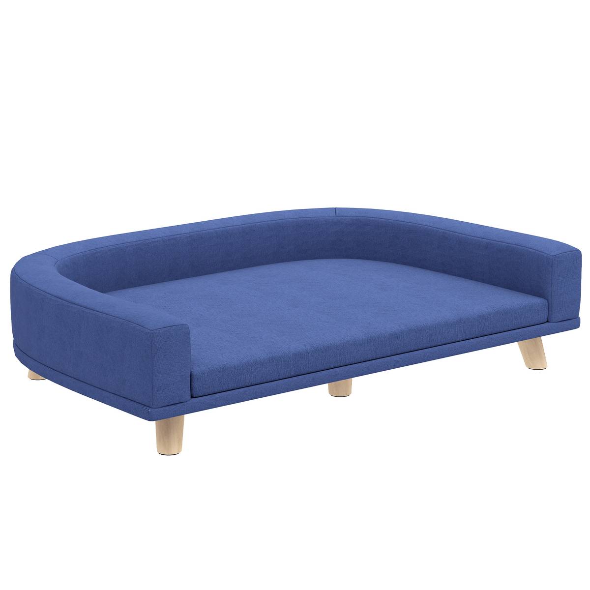 Sofa dla psa, z wyjmowaną poduszką, niebieska, 98 × 67 × 25 cm